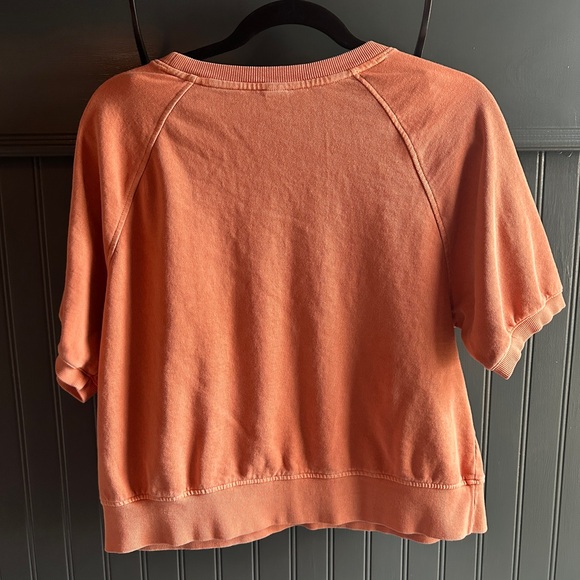 Old Navy Women's Orange Short Sleeve Sweatshirt - Picture 2 of 3